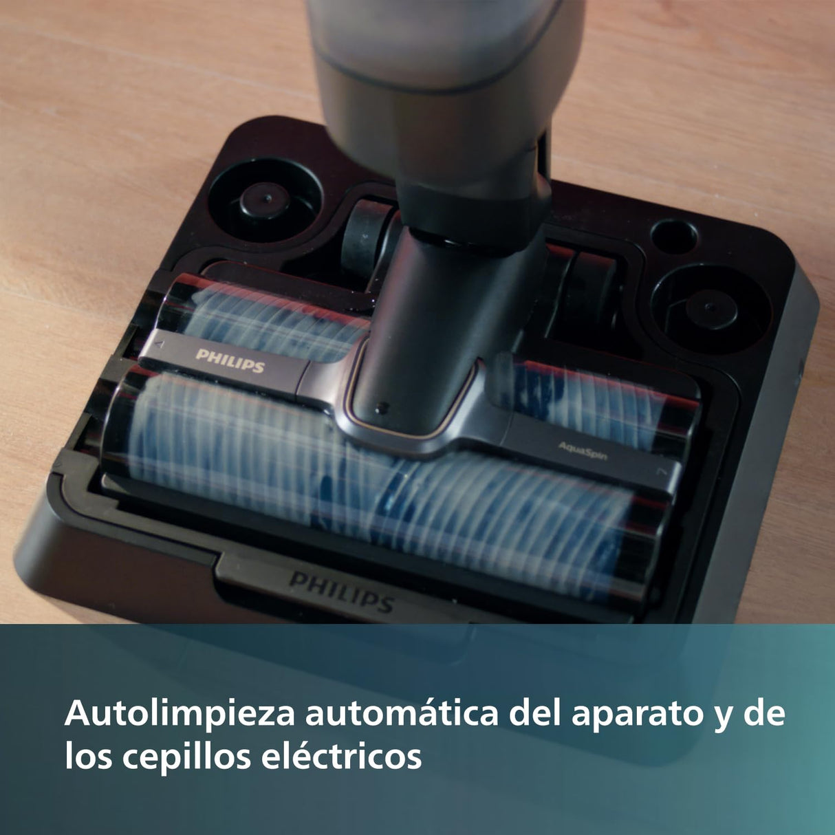 Philips Aspiradora sin Cable Wet & Dry Serie 7000, Aspira y Friega, Autolimpieza Automática, hasta 25 min de Autonomía y 180m2, 3 Modos de Limpieza, Gris Antracita/Champán (XW7110/01)