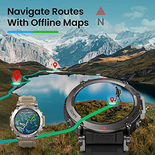 Amazfit T-Rex Ultra 47mm SmartWatch Reloj Deportivo Premium Multideporte con GPS Navegación en Tiempo Real Ejercicio de Fuerza 160+ Modos Deportivos Frecuencia cardíaca Monitoreo SpO2