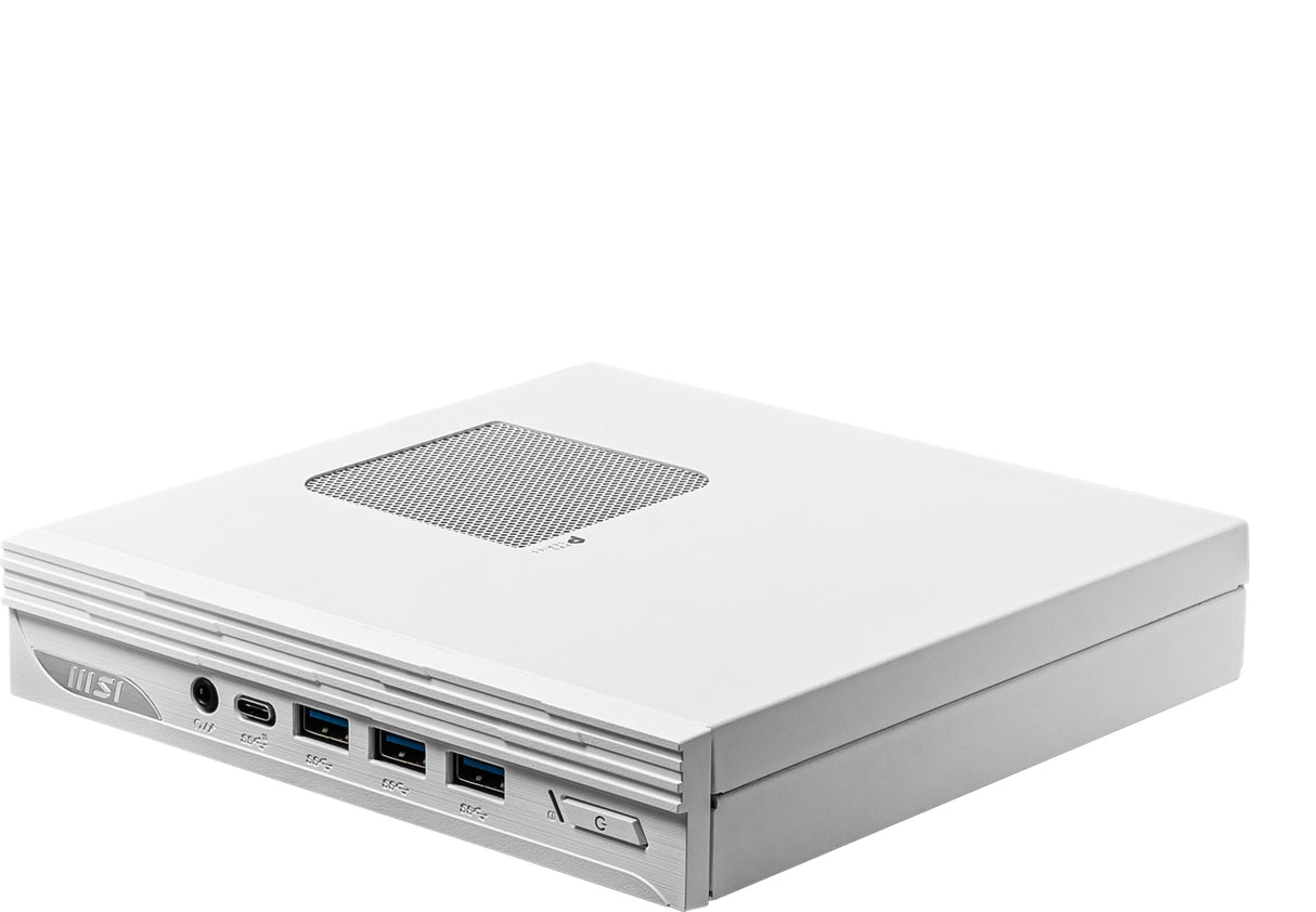 MSI PRO DP10 13M-003EU Mini PC (SFF)-Intel Core i7-1360P CPU, 16GB DDR4 Memoria, 1TB M.2 SSD Storage, Quad Display (Thunderbolt 4,HDMI 2.0b,DP 1.4,VGA), Wi-Fi 6E, Bluetooth 5.3-Blanco, Windows 11 Pro
