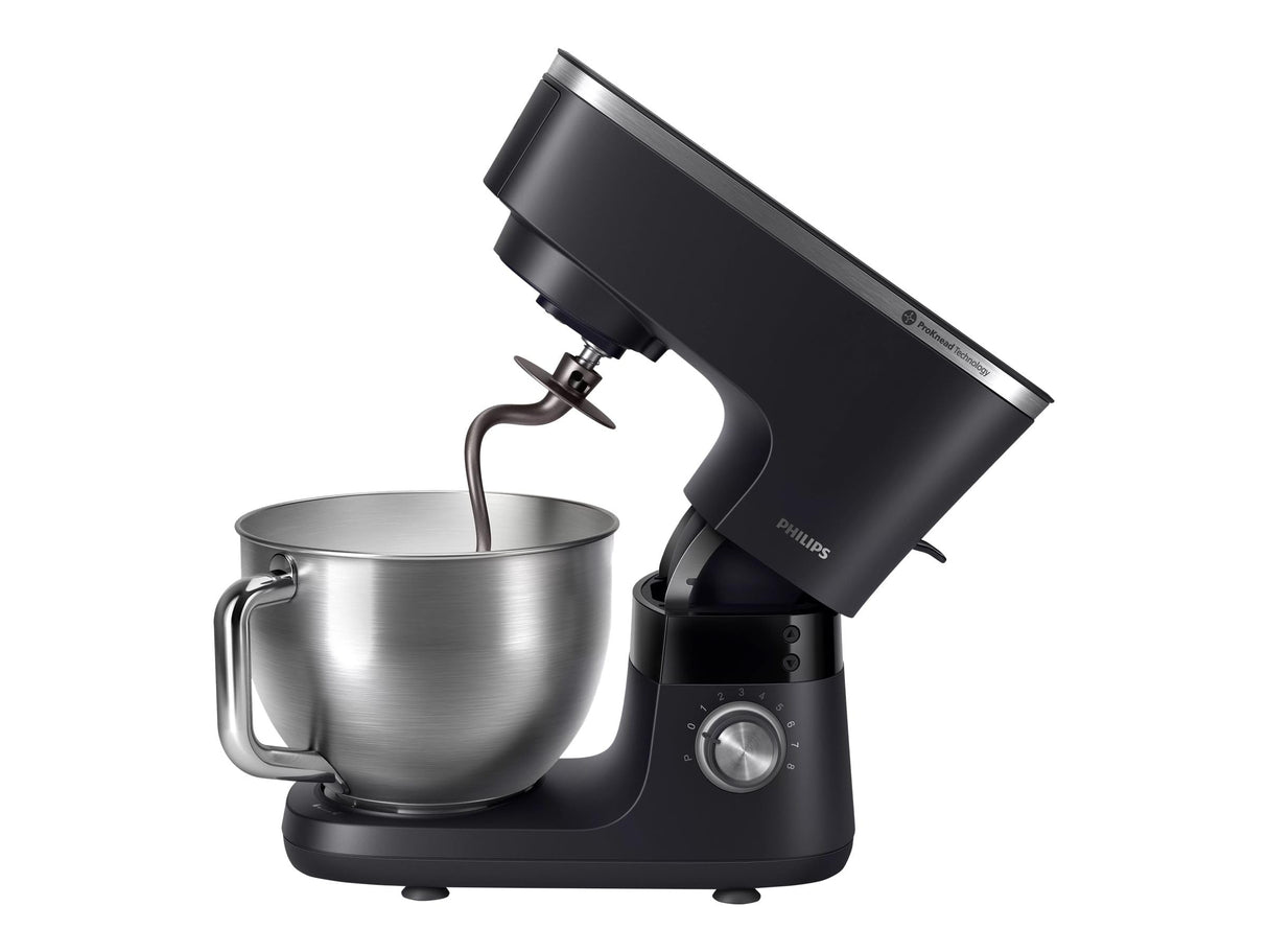 Philips 7000 Series Robot de Cocina - 5,5 Litros, 1000 Vatios, 8 Ajustes de Velocidad, Tecnología ProKnead, Recetas, Temporizador Inteligente LED, Ganchos para Masa, Batidor y Batidora (HR7962/01)