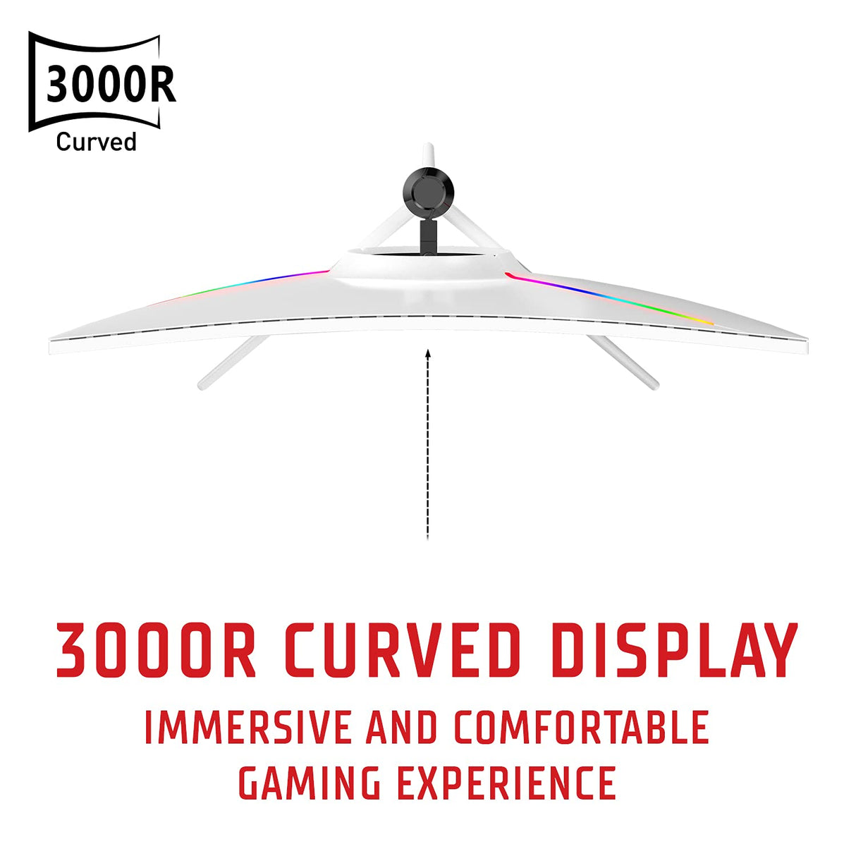 Itek Monitor Gaming GGC, Curvo (3000R), 38.5", 2560x1440 (WQHD), 16:9, HDR400, VA, 165Hz, 1ms, FreeSync, G-Sync, HDMI, Display Port, Audio, LED RGB, Altura Regulable, Blanco Brillante