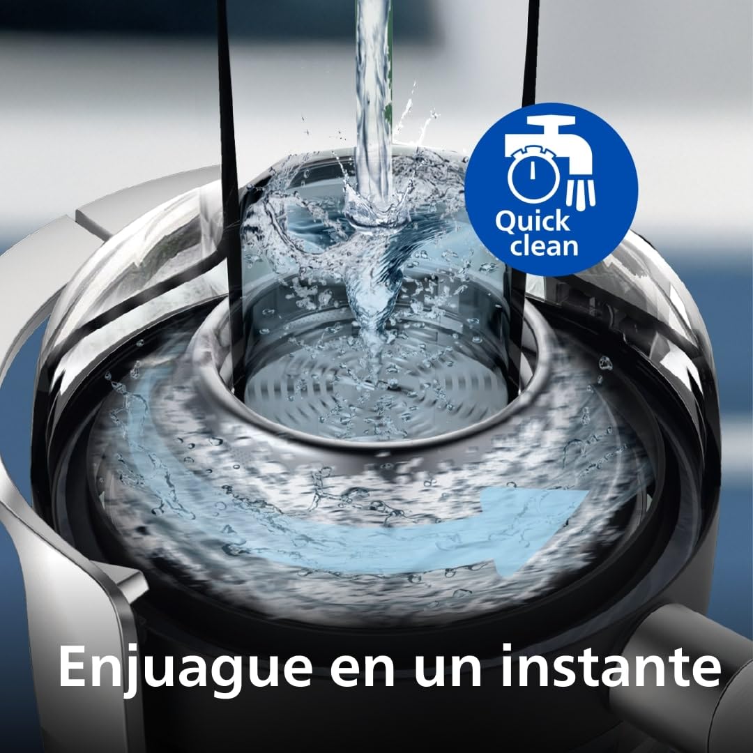 Philips Avance Collection Extractor de Zumo de Frutas y Verduras, Tecnología Fiberboost, Quickclean Plus Para una Limpieza Fácil, 1100 W, Plata, 2,1 l, Negro (HR1921/20)