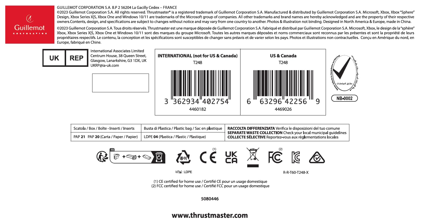Thrustmaster T248 Volante de Carreras y Pedales Magnéticos – Xbox Series X|S, Xbox One, PC – HYBRID DRIVE, Palancas Magnéticas, Retroalimentación de Fuerza Dinámica, Pantalla Integrada
