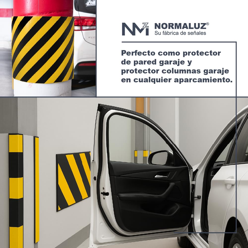 Normaluz - Protector de Columnas y Paredes para Garaje | Manta Bobina Autoadhesiva Flexible y Resistente | Protege Puertas y Vehículos con Instalación Fácil 5MT x 50 CM x 1CM