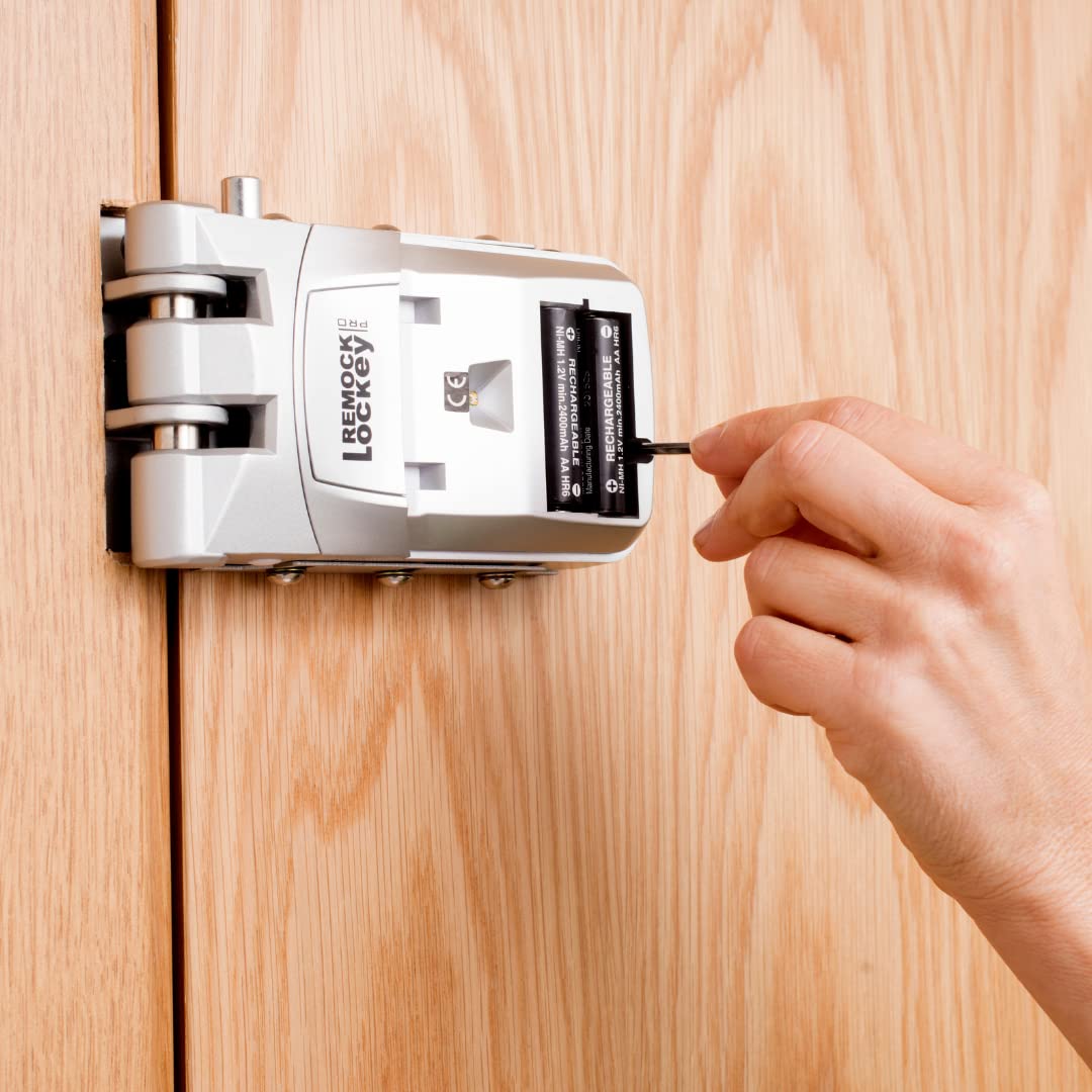 Remock RLP4W Lockey Pro - Cerradura de seguridad invisible con 4 mandos (3 V) color blanco