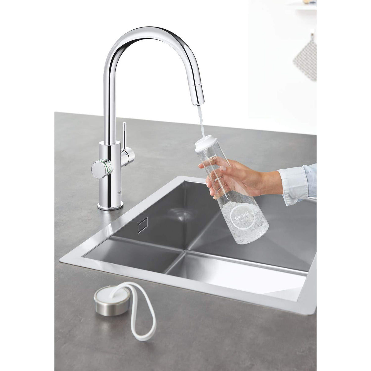 Grohe Blue Home Starter Kit - grifo de cocina con filtro de agua, caño en C (31541000)