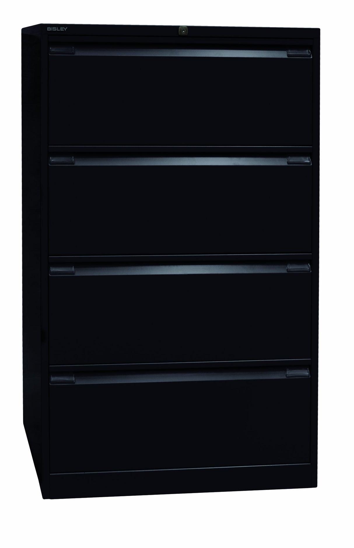 Bisley H61101 – Armario, doppelbahnig, DIN A4, 4 cajones, HR de Metal, 633 Negro, 62.2 X 80 X 132.1 cm
