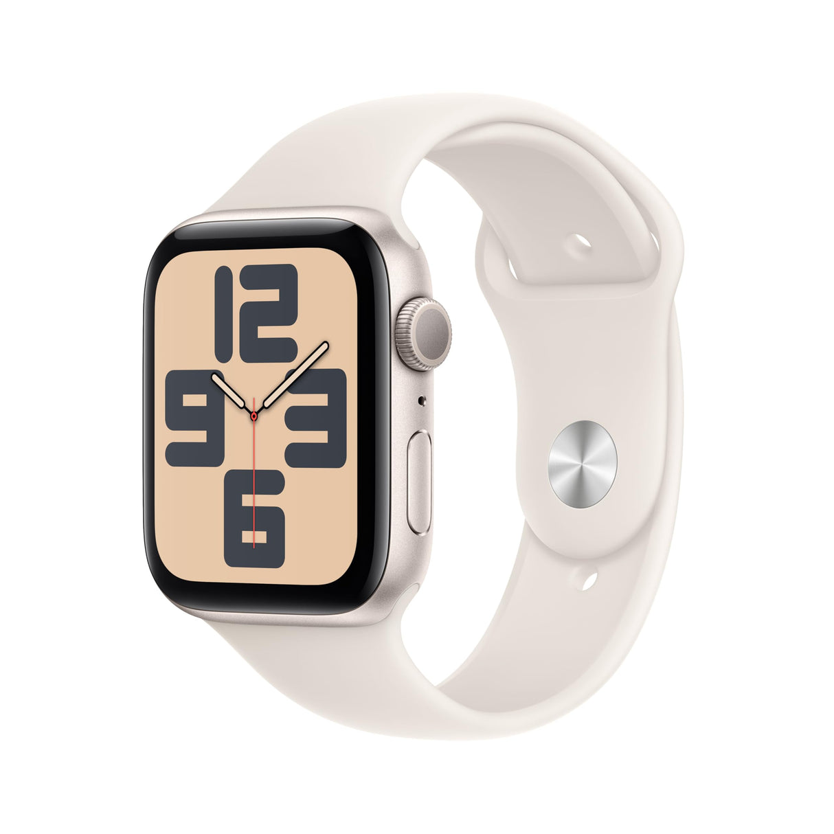 Apple Watch SE de 2.ª generación GPS Smartwatch con Caja de Aluminio en Blanco Estrella de 44 mm y Correa Deportiva Blanco Estrella - Talla S/M. Monitores de entreno y sueño y Resistencia al Agua