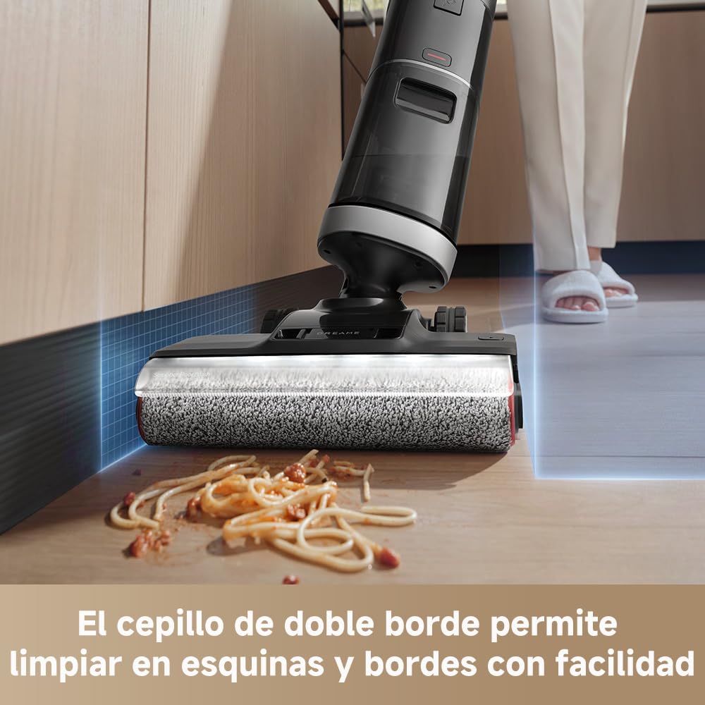DREAME H14 Dual Aspirador en Seco y Húmedo 5 en 1, Solución de Limpieza con Proporción Inteligente, Se Puede Tumbar, Lavado del Cepillo a 60 °C en 5 min, 18.000 Pa de Succión, con Luz LED