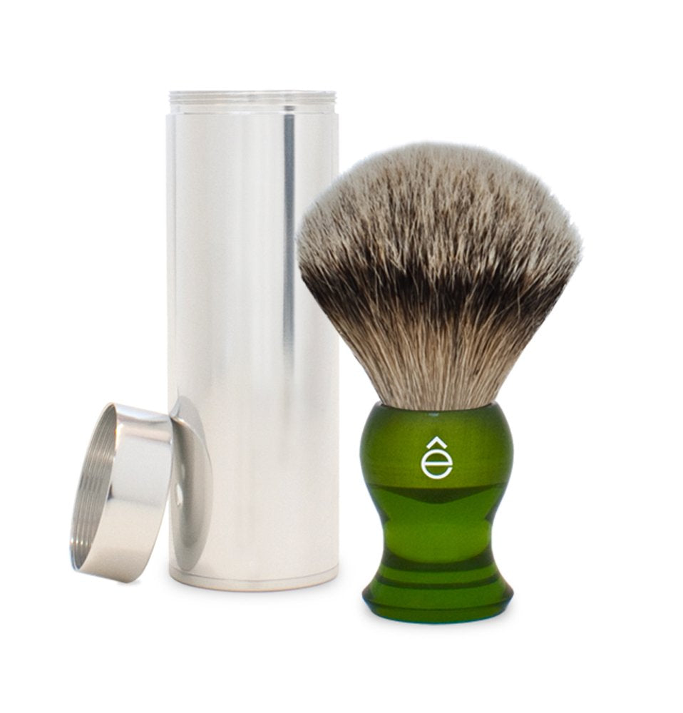 êShave Silvertip Badger - Cepillo de afeitar para el cabello, color verde