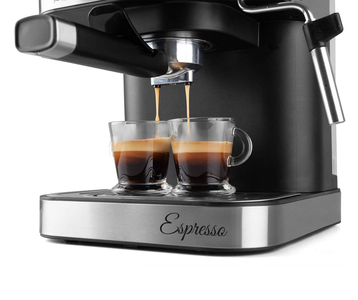 Orbegozo EX 6000, Cafetera express, 1050 W, depósito de agua extraíble 1,5 litros, 20 bar, panel control táctil, modos programados, café molido/monodosis, vaporizador, frontal inox, color plata