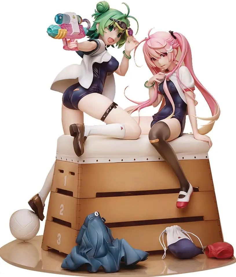 Poyoyon Rock Artwork Collection statuette PVC 1/5.5 Midori & Pink Sukumizu 28 cm