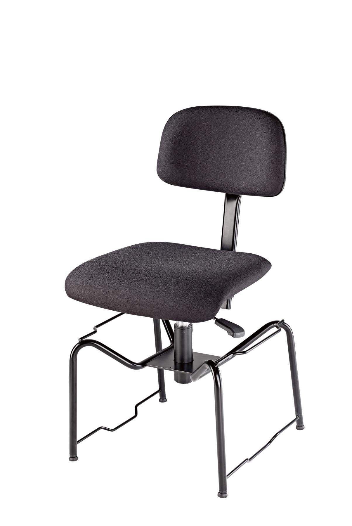 K&M 13440 Silla orquesta negra - madera laminada, negro - asiento multiusos con acolchado y tela Trevira CS, con resorte de gas