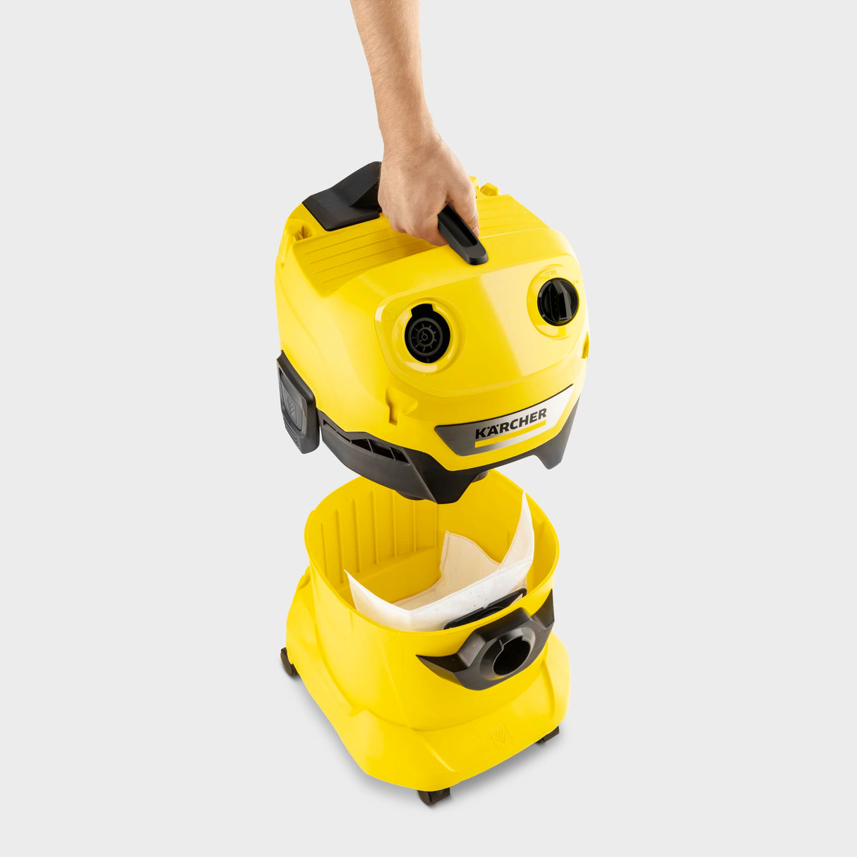 Kärcher Aspiradora en seco y húmedo WD 4 V-20/5/22, Potencia: 1000 W, depósito de plástico: 20 l, Manguera aspiración: 2,2 m, función soplado, Boquilla para Suelos y Ranuras, Bolsa Filtro de Fieltro