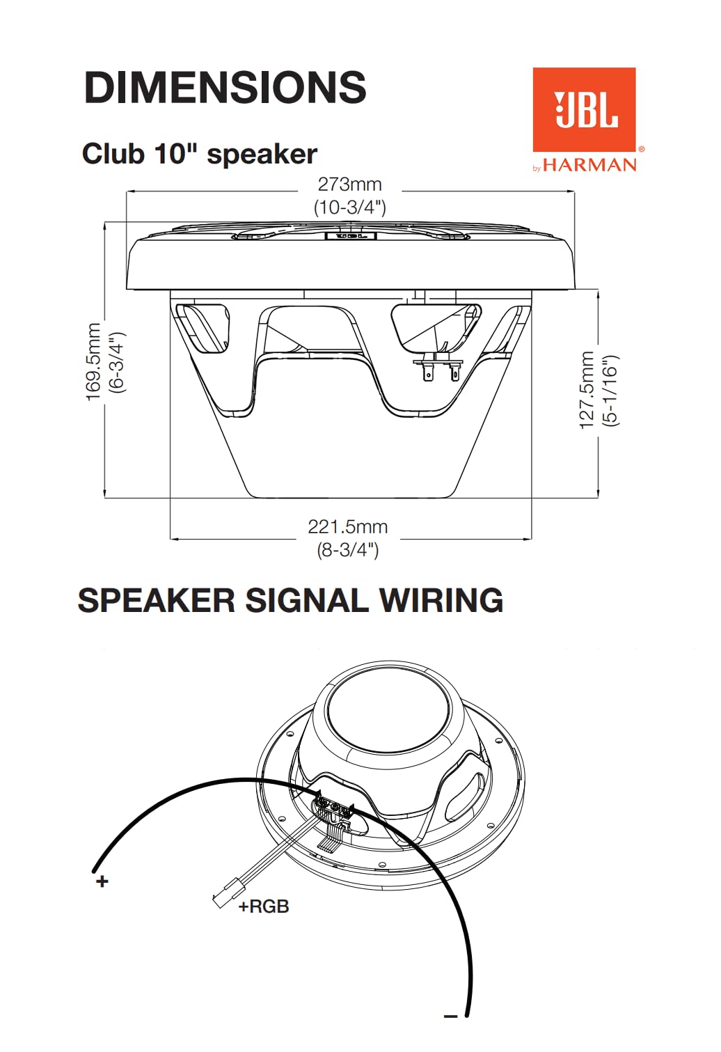 JBL Club Marine Subwoofer 10 Pulgadas pasivo - Altavoz Marino Potente con Graves Profundos para Radio Barco, 900 W, iluminación LED multicolor, altavoz exterior resistente a sal y agua, blanco y negro