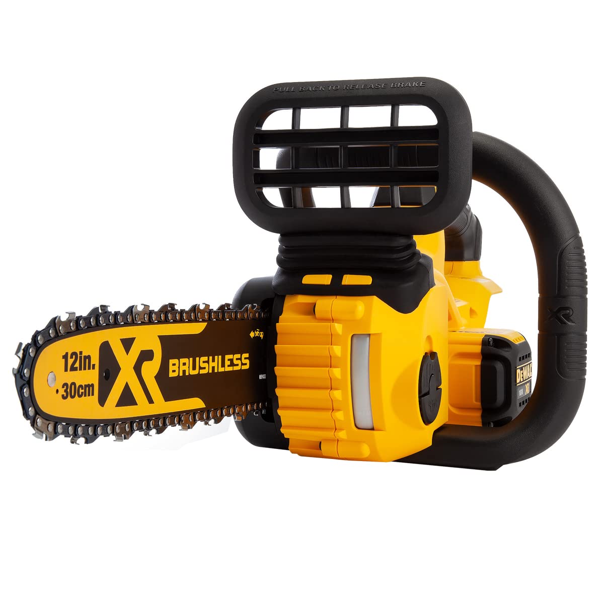 DeWalt DCM565P1-QW DCM565P1-QW-Motosierra Compacta sin escobillas XR 18V con 1 batería Li-Ion 5Ah y Largo de Espada de 30cm, Arándano
