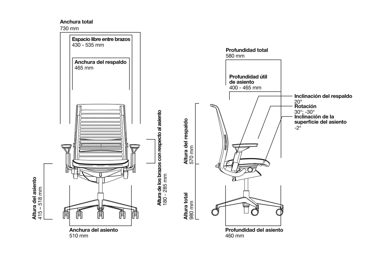 Steelcase Think, silla de oficina ergonómica con respaldo de malla, sujeción lumbar regulable en altura y brazos regulables Gris búho