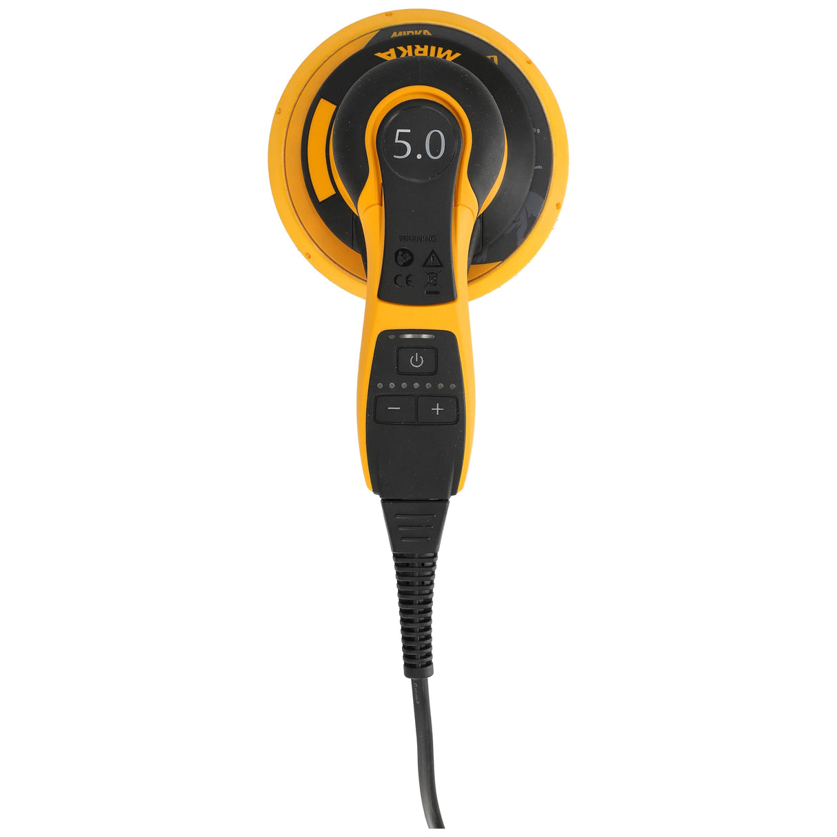 Mirka DEROS II 650 Lijadora electrica excéntrica con aspiración central y cierre adhesivo para papel de lija Ø 150 mm/Órbita 5.0mm Lijadora orbital para lijado sin polvo de madera, yeso y metal