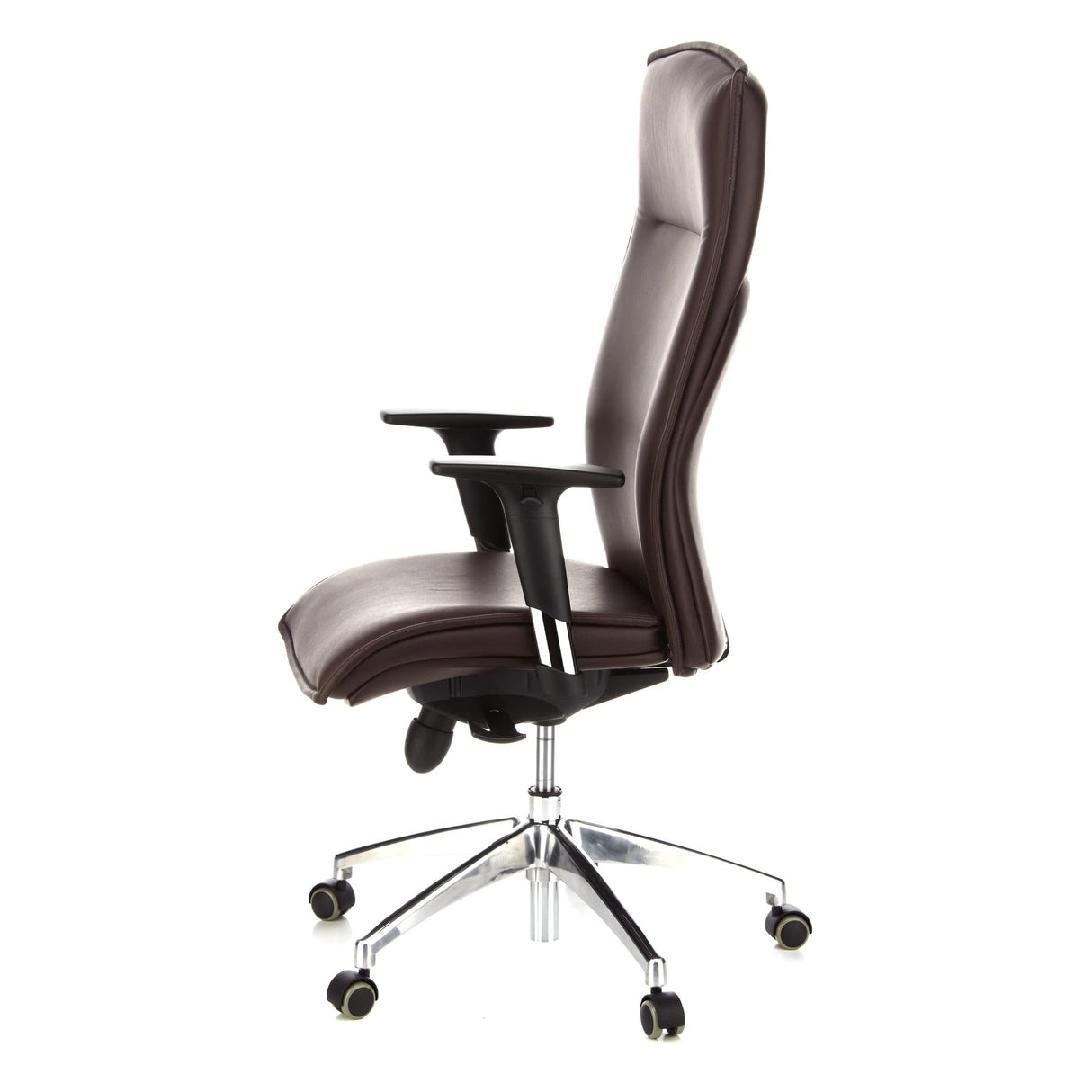 hjh OFFICE 600040 Silla ejecutiva Murano 20 Cuero marrón Oscuro Silla ergonomica Respaldo Alto inclinable con Brazos