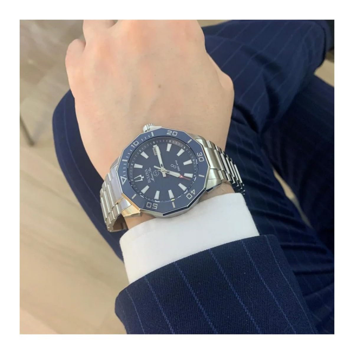 Bulova Reloj Analógico para Hombre de Cuarzo con Correa en Acero Inoxidable 96B433