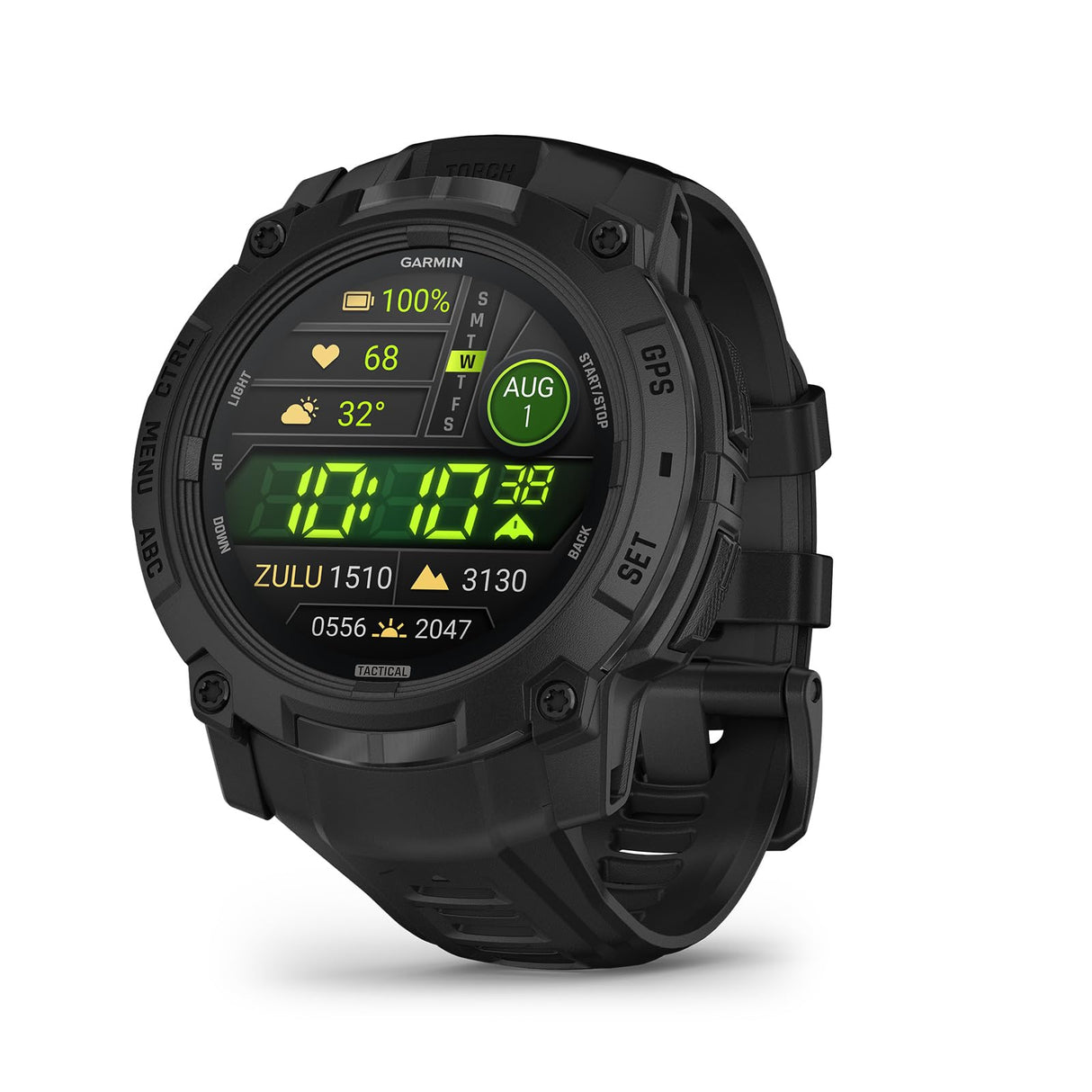 Garmin Reacondicionado Instinct 3 Tactical Edition, 50 mm, Reloj Inteligente con GPS Resistente al Agua, Pantalla AMOLED, Linterna LED, hasta 24 días autonomía, Negro, Reacondicionado