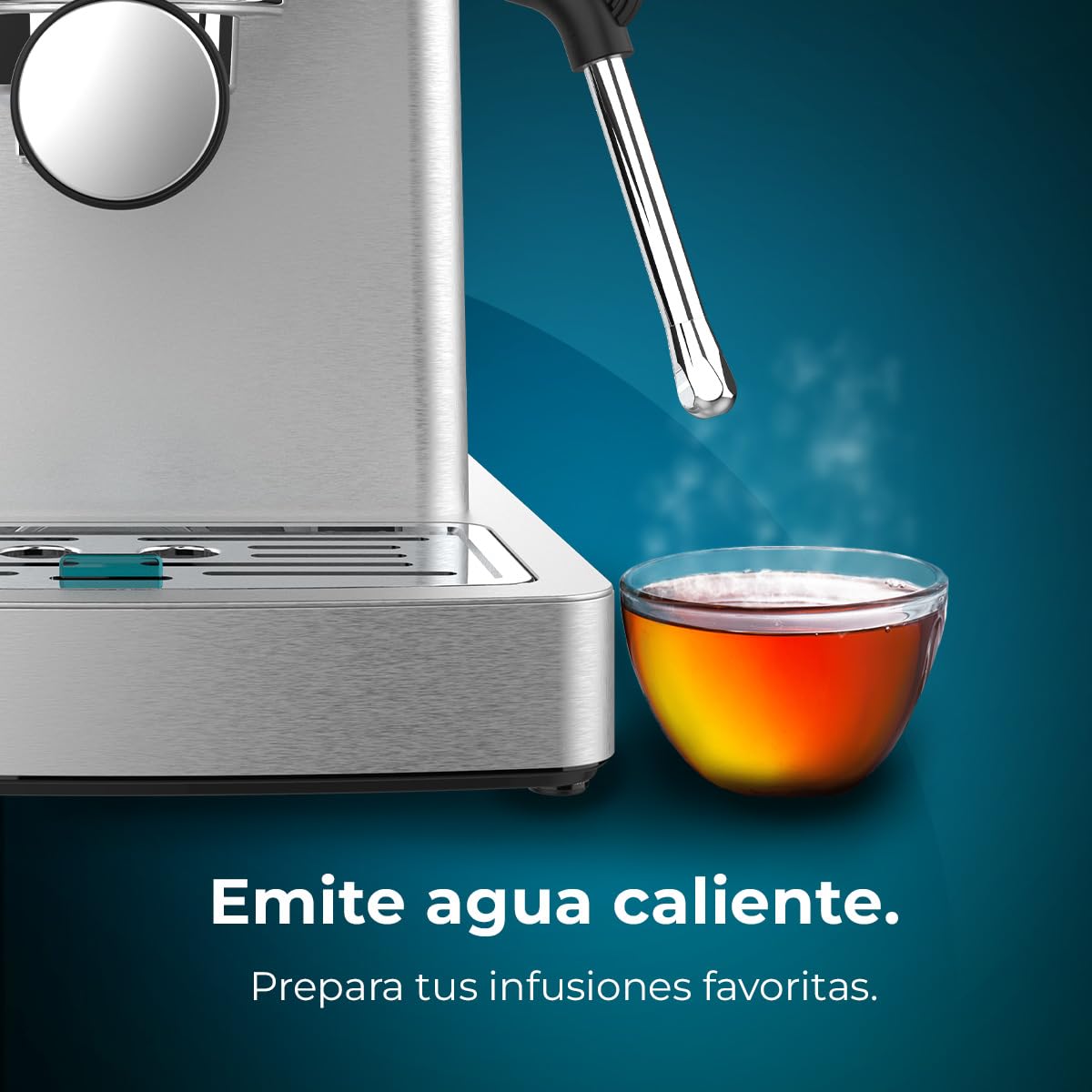 Cecotec Cafetera Express Barista Power Espresso 20 Barista Mini. 1465 W, 20 Bares, Manometro y ThermoblocK, Vaporizador Orientable y Brazo con Doble Salida, 1,8 L de Capacidad