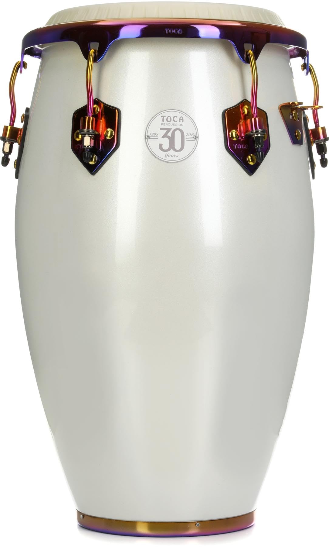 Toca Conga Series 30 Aniversario, Tumba 12 1/2", Blanco luminiscente, herrajes anodizados, 5112-1/2MB