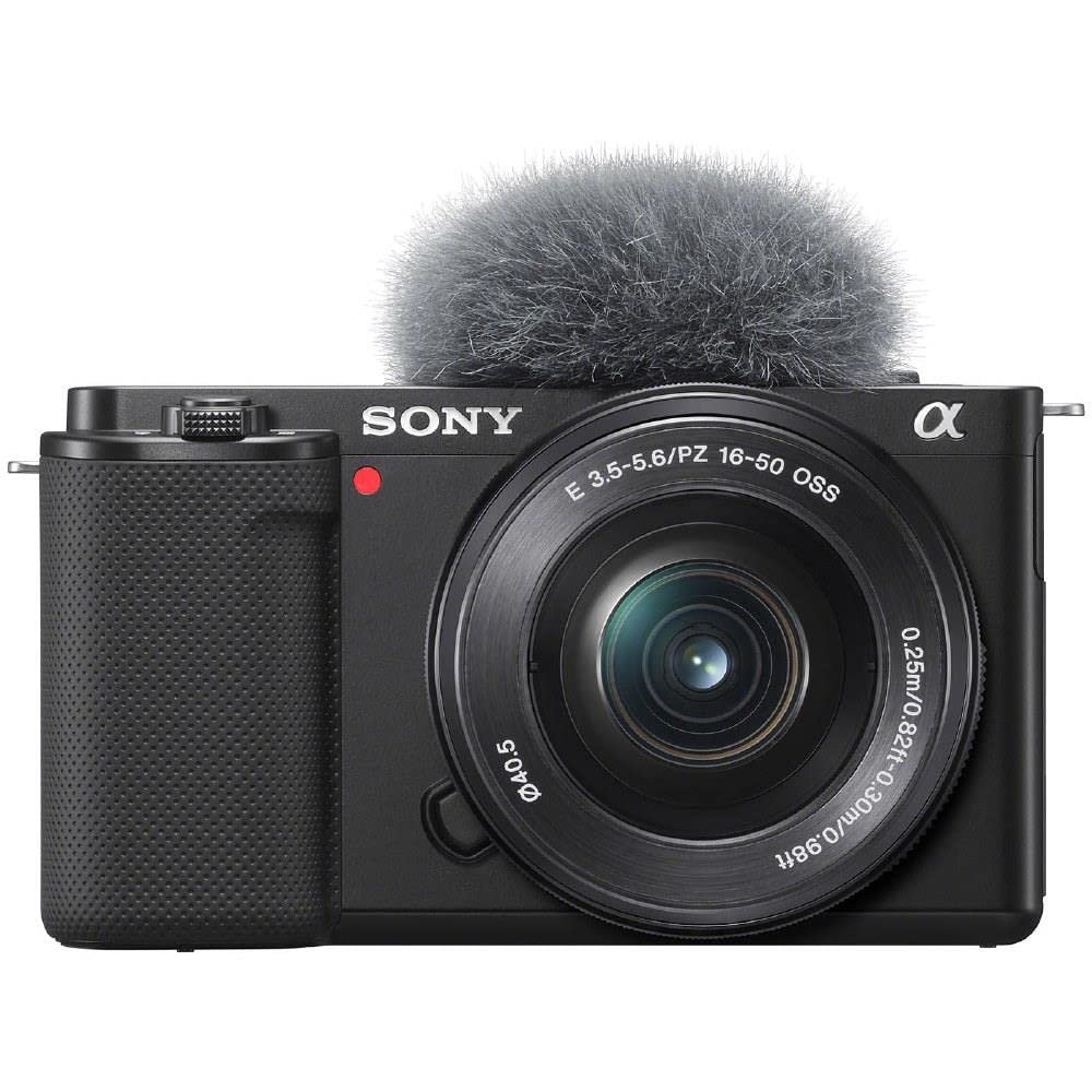 Sony Alpha ZV-E10L - Cámara vlog sin espejo de objetivos intercambiables con lente de kit Power Zoom de 16-50 mm f/3.5 - 5.6, pantalla de ángulo variable para vlogging, color negro