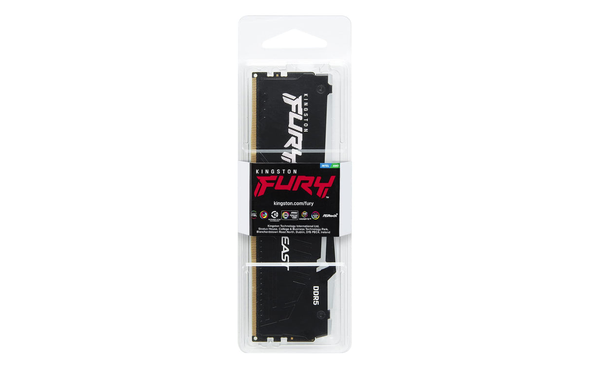 Kingston Fury Beast Negro RGB 64GB 5600MT/s DDR5 CL36 DIMM Memoria Gamer para Ordenadores de sobremesa Módulo único AMD Expo/Intel XMP - KF556C36BBEA-64