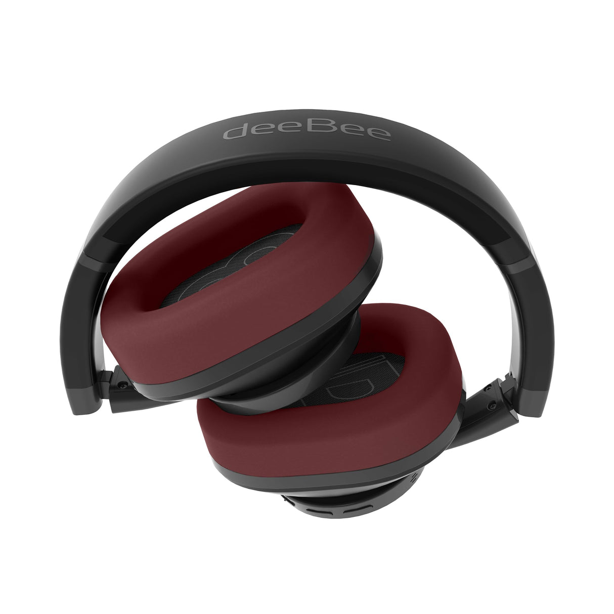 DeeBee dB-Pulse-BLB Auriculares Bluetooth Circumaurales, Cancelación de Ruido Activa, 40 Horas de Batería, Negro, con Almohadilla Intercambiable