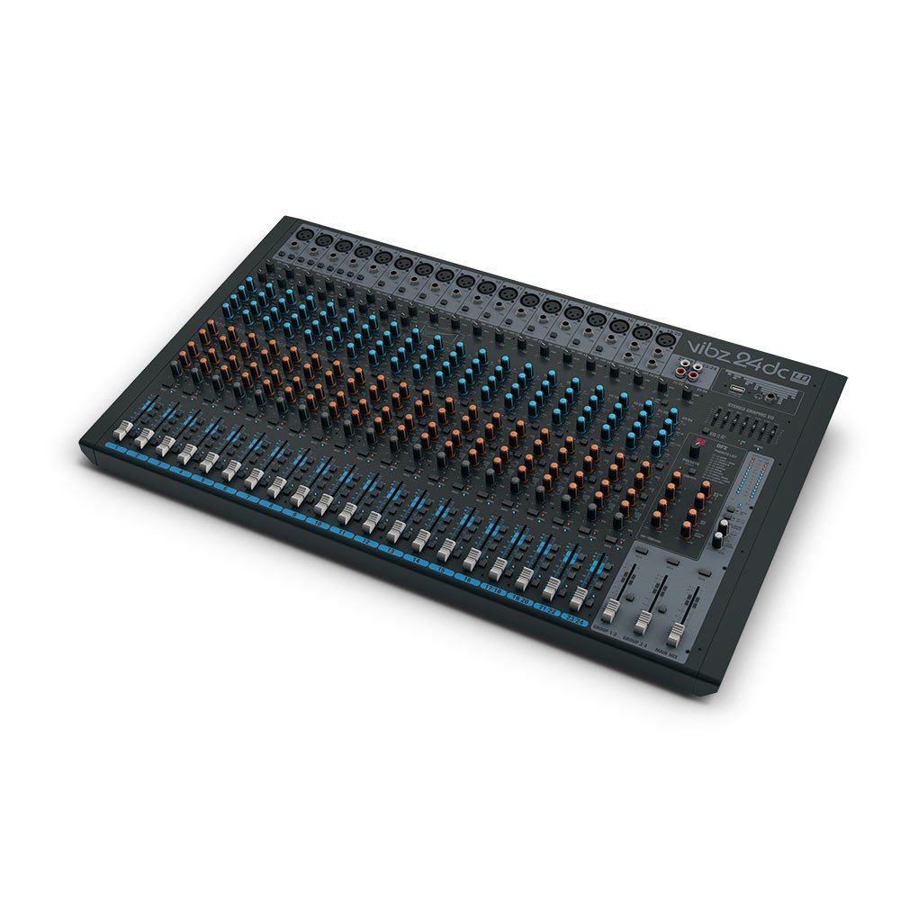 LD Systems VIBZ 24 DC - Mesa de mezclas de 24 canales con sección de efectos digitales y compresor