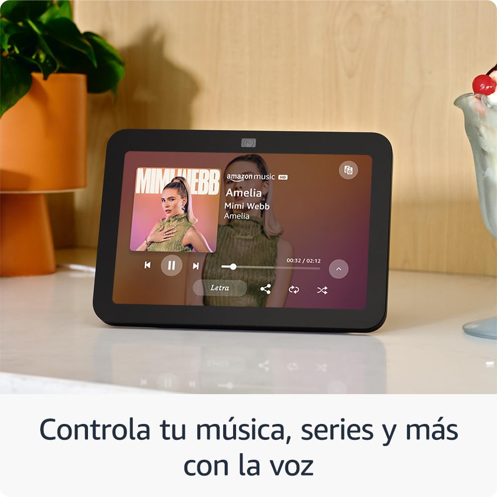 Echo Show 8 (Última generación) | Pantalla táctil inteligente de alta definición con audio espacial, controlador de Hogar digital y Alexa | Antracita