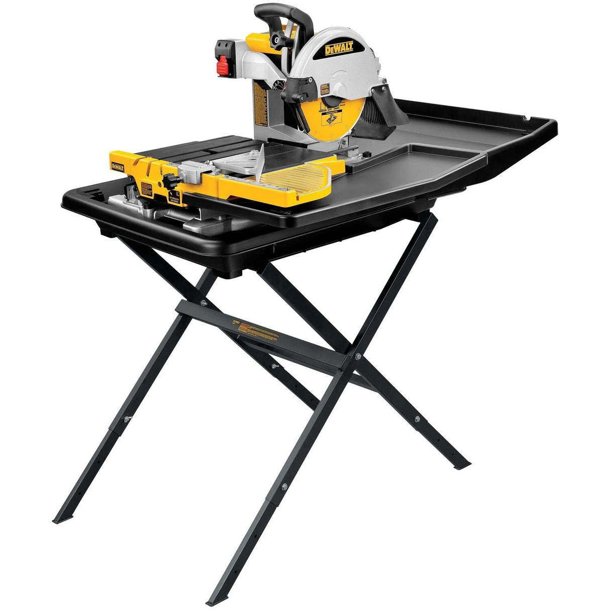 DeWalt D24000S-QS - Mesa de Agua 1.600W Ø250mm 4.200 rpm 95mm Cap. corte para ladrillo + patas