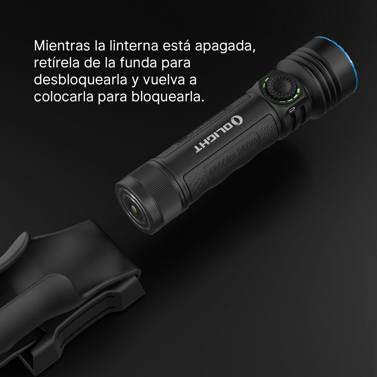 OLIGHT Seeker 4 Pro LED 4600LM 260M Recargable Funda de USB-C o Carga Magnética con Sensor Alta Potencia IPX8 Potente Linterna Largo Alcance de Comping y Senderismo(Blanco Frío, Negro)