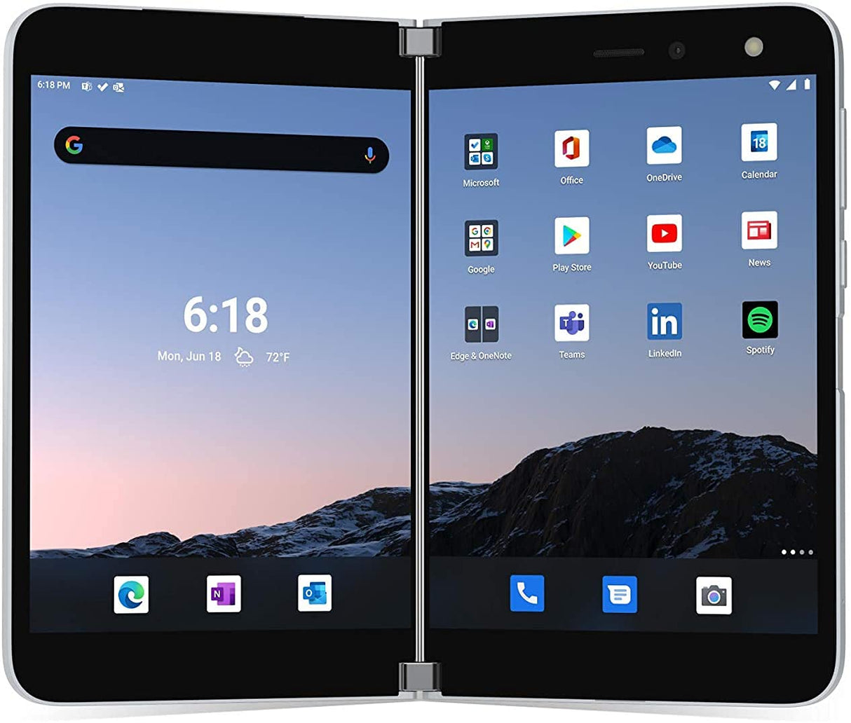 Microsoft USV-00003 Surface Duo 256GB LTE Glacier, Black, One Size