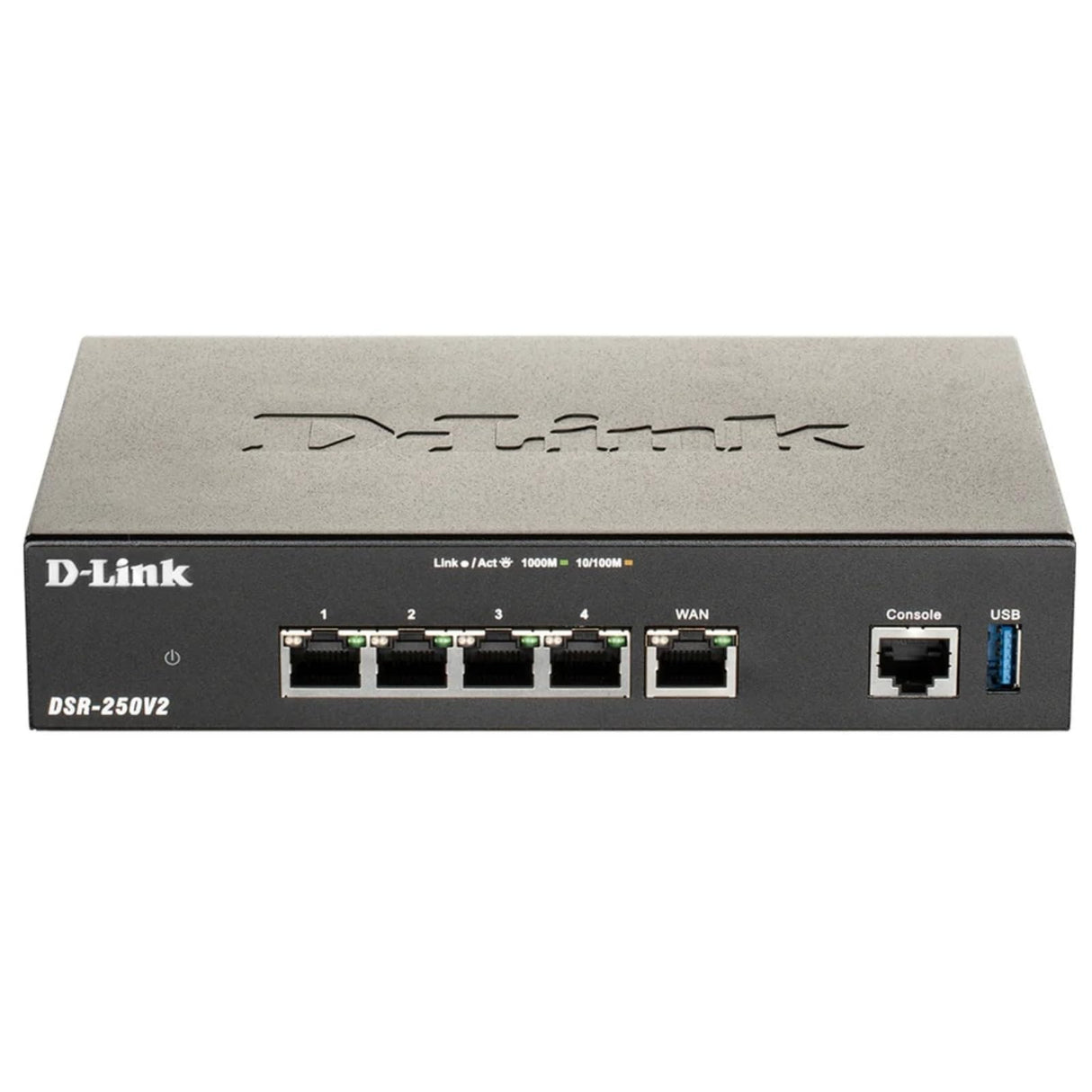 D-Link DSR-250V2 Router Profesional Firewall VPN, Gigabit Multi-WAN, balanceo de Carga, 1p WAN, 3p LAN, 1p WAN/LAN/DMZ, VPN avanzado para securizar teletrabajo, Control de Webs y apps