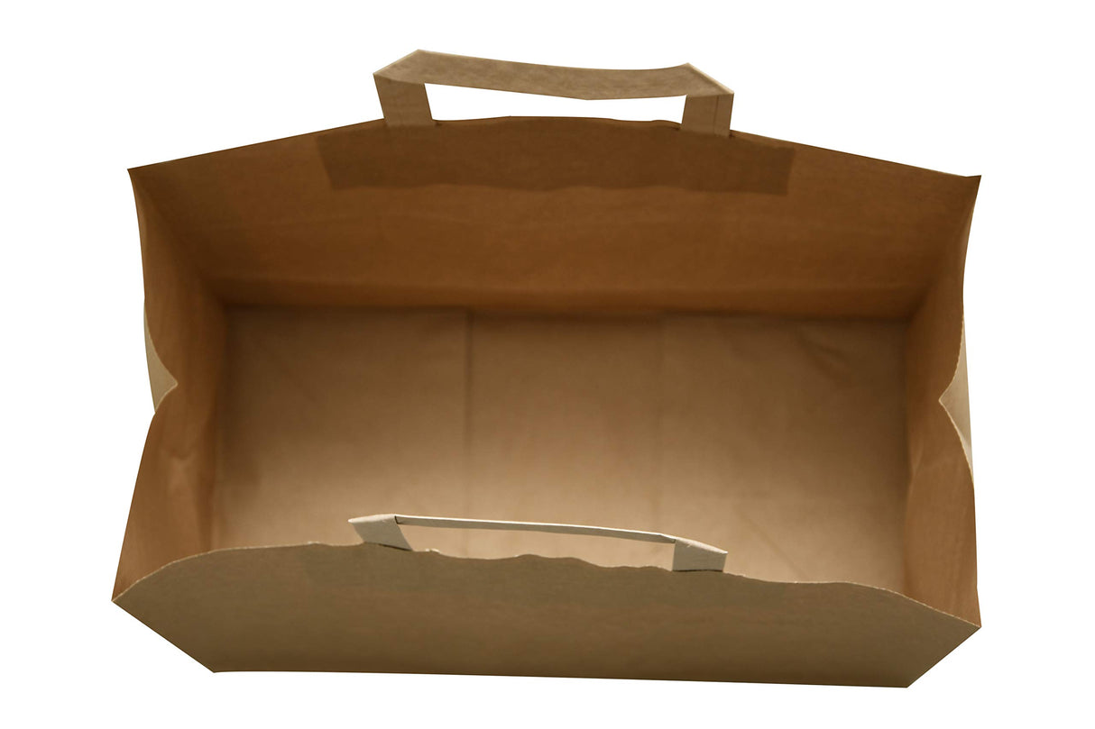 Carte Dozio S.r.l. - Bolsas de papel kraft con fondo cuadro, color Habana asa plana, 27 + 17 x 29 cm, 300 unidades