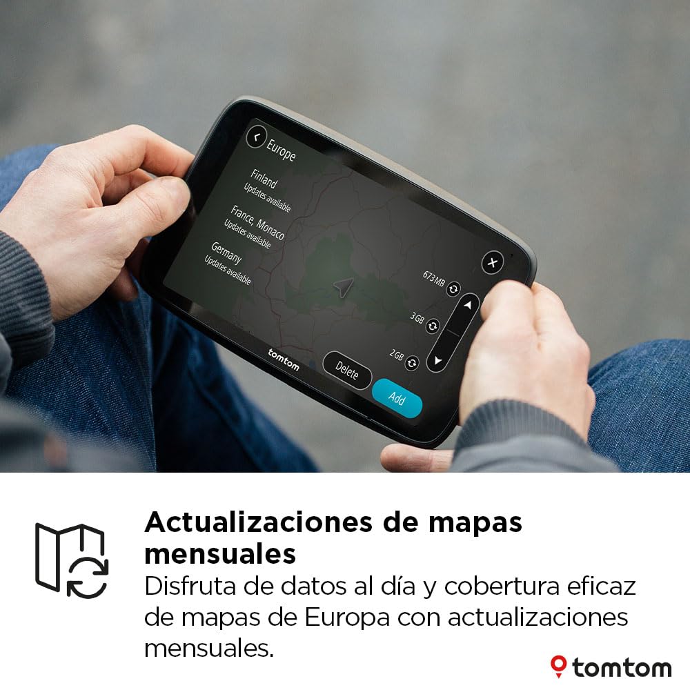 TomTom navegador para camion GO Professional 2.ª generación (con pantalla táctil capacitiva de 5" y mapas de Europa, información de tráfico a tiempo real.Ideal para camiones,buses y vehículos grandes)