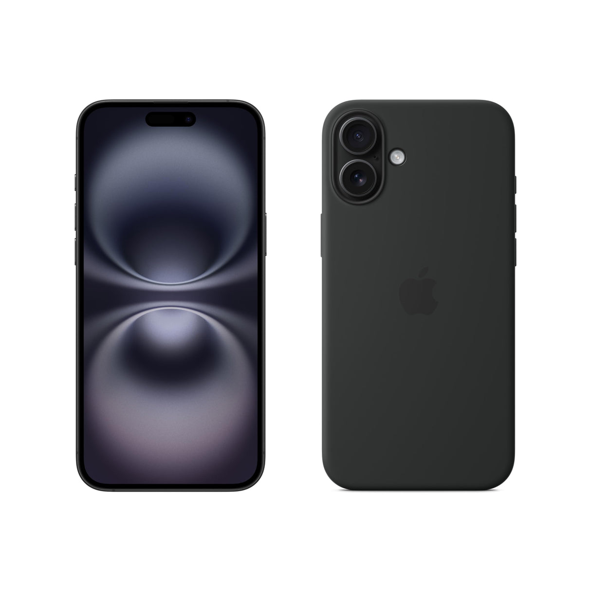 Apple iPhone 16 Plus (128 GB) - Negro + Funda de Silicona con MagSafe - Negro