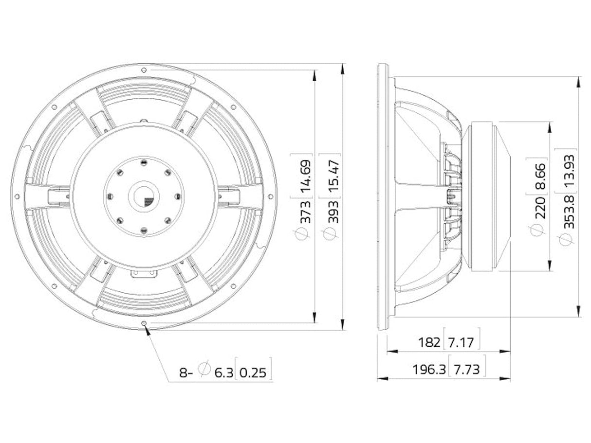 LAVOCE WAF154.00 Subwoofer Ferrite Magnet Aluminium Basket Driver