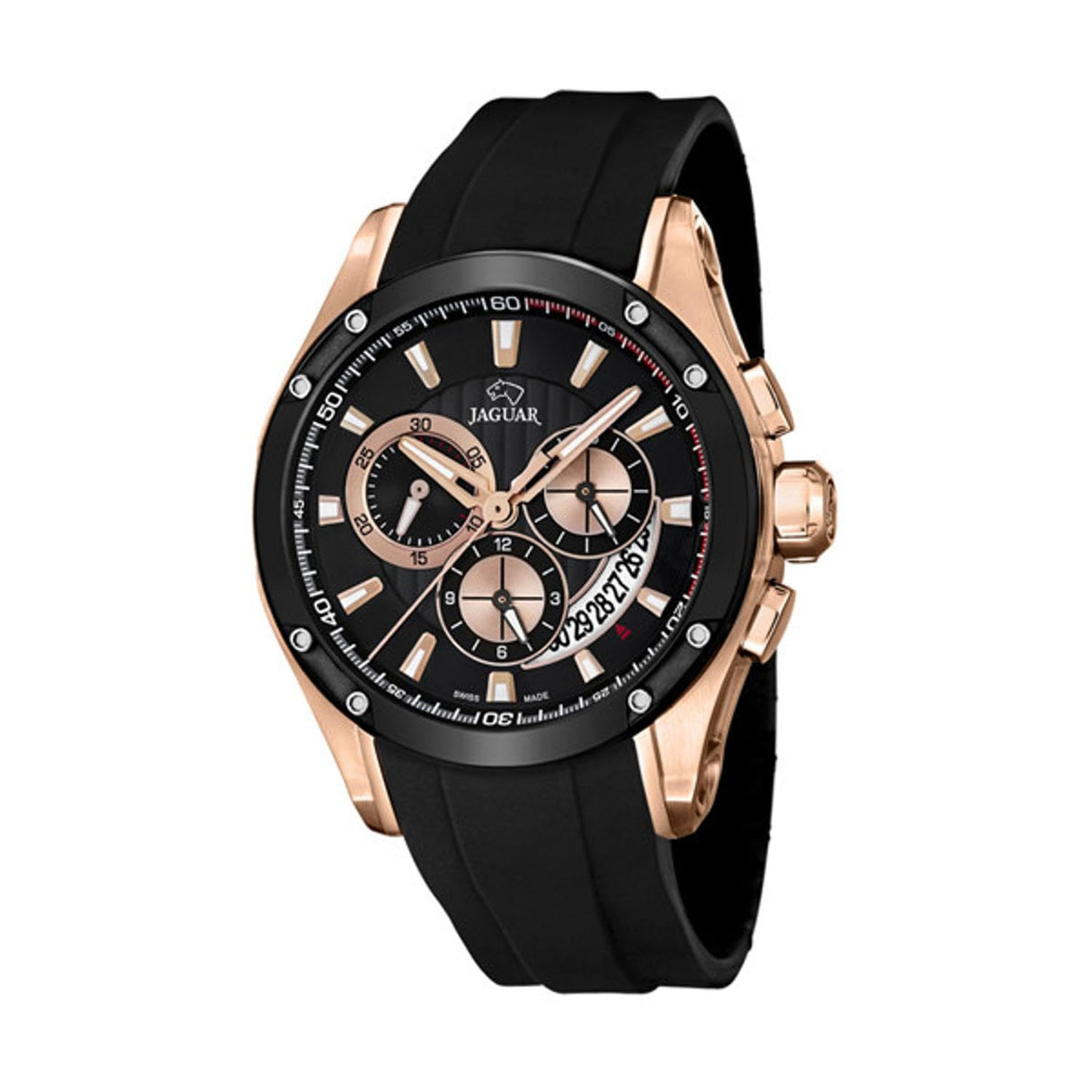 JAGUAR Reloj Modelo J691/1 de la colección Special Edition, Caja de 45 mm Correa de Caucho Negro para Caballero