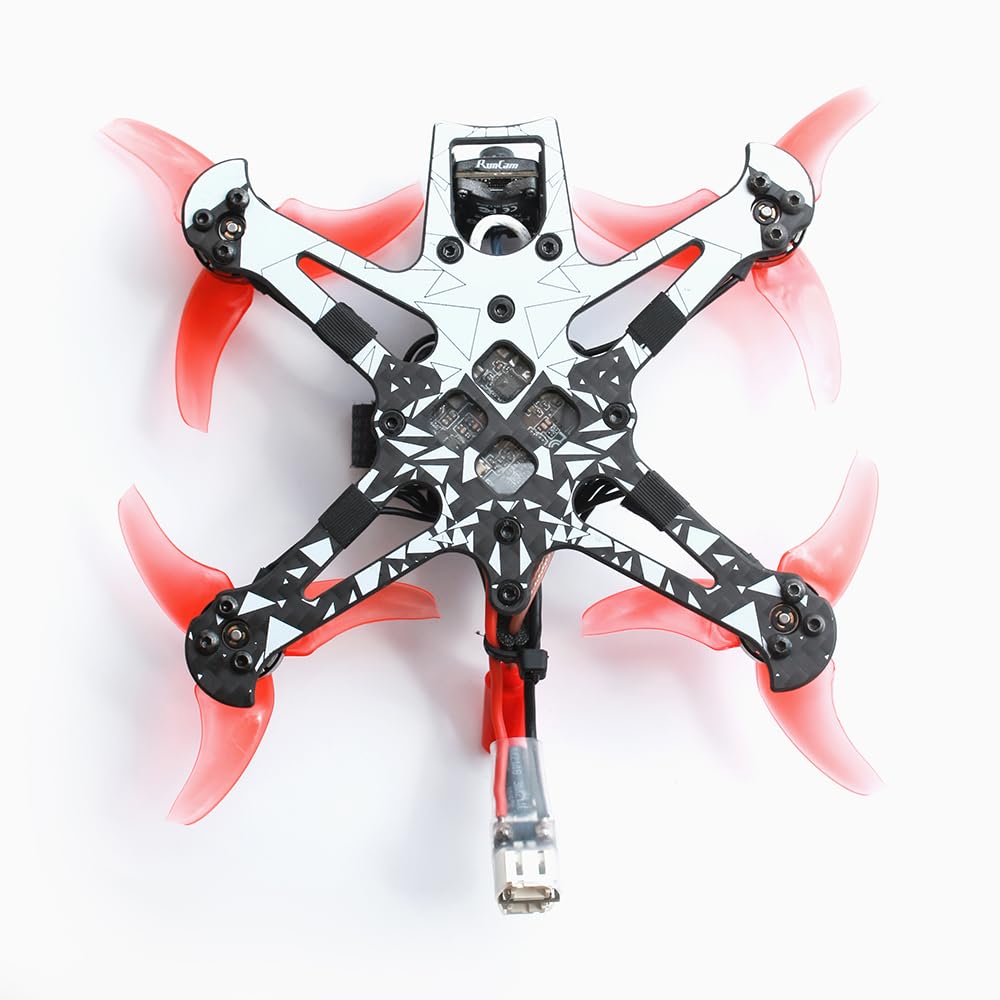 EMAX Tinyhawk 3 Plus Freestyle Drone RTF Kit Listo Para Volar FPV HD Zero Drone Mini Racing Quadcopter Marco Duradero de Fibra de Carbono con Gafas y Transmisor para Niños Adultos y Principiantes