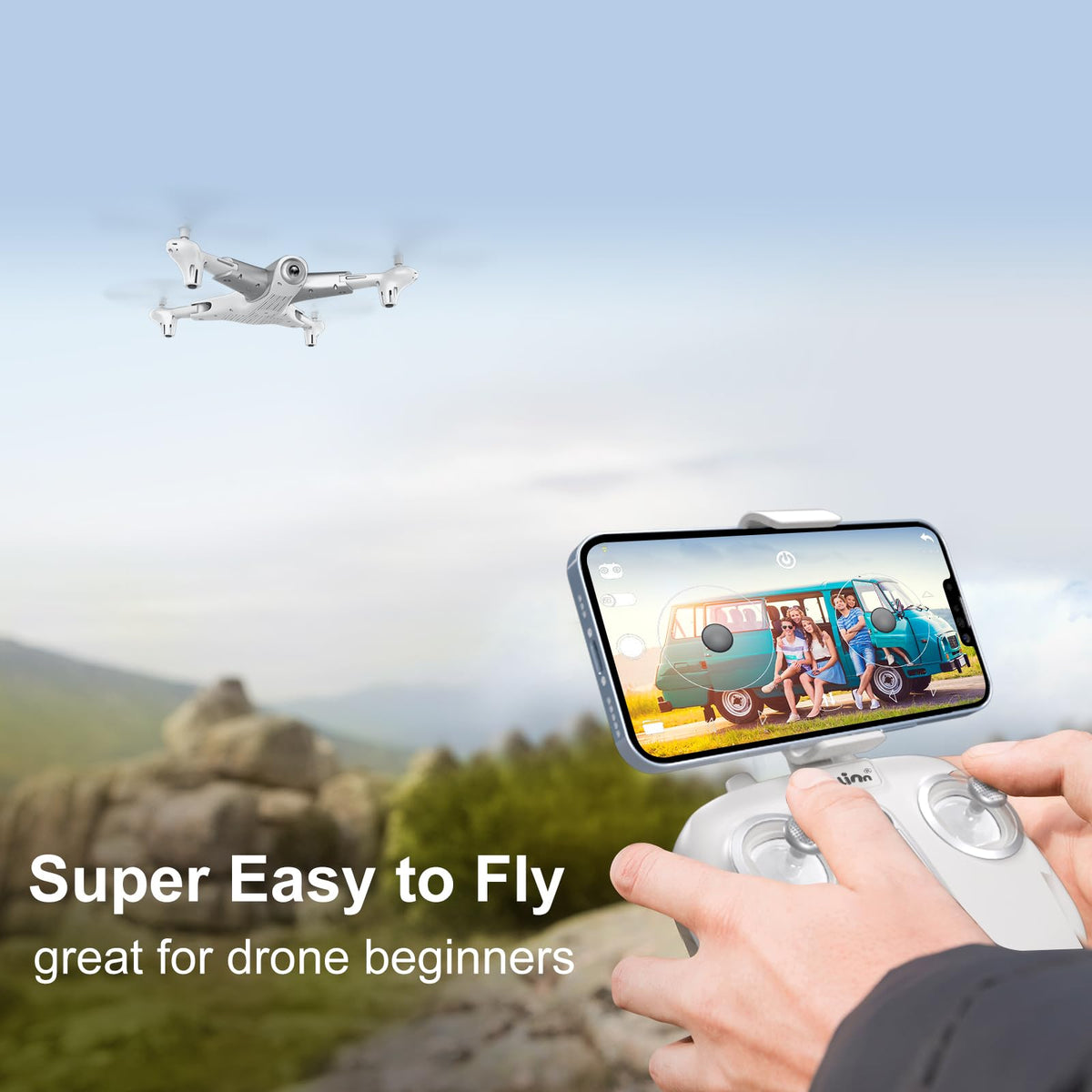Loolinn | Dron Cuadricóptero con Cámara HD para Niños como Regalo- Tecnología de Posicionamiento de Flujo Óptico, Vuelo Estable, 60 Minutos de Tiempo de Vuelo, Tres Baterías (Regalo para los Niños)