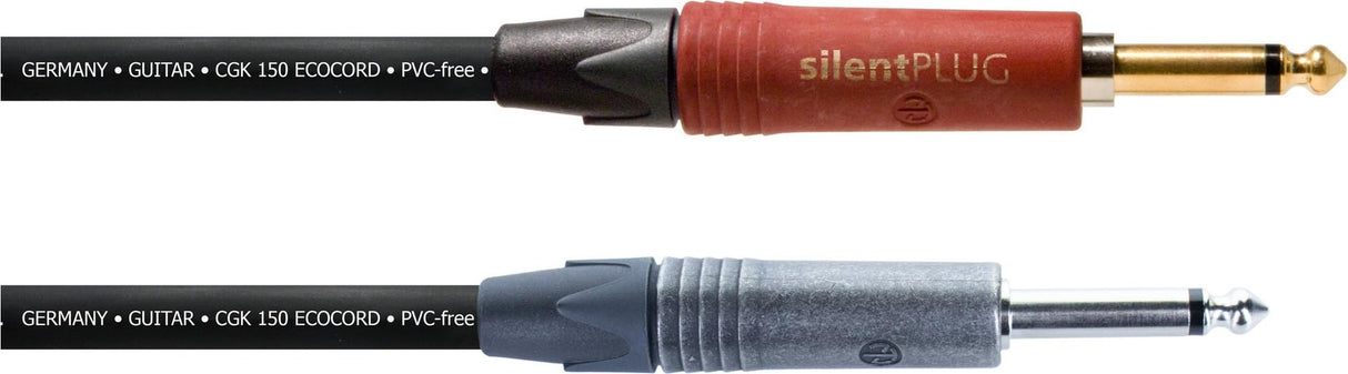 CORDIAL - Cable de guitarra 3m retro silent plug - ECL ECOCORD-3PP-SIL