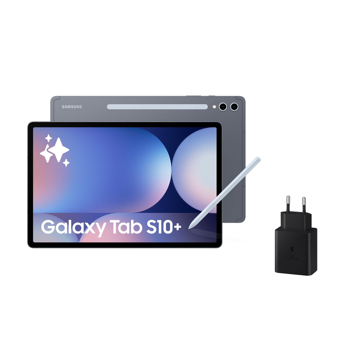 Samsung Galaxy Tab S10+ 512GB + Cargador - Tablet IA, Tableta Android Wifi, 12GB RAM, Pantalla AMOLED, Antirreflejos, S Pen Incluido, Gris (Versión Española)