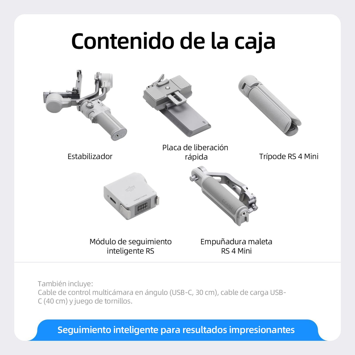 DJI RS 4 Mini Combo, Estabilizador para cámaras Canon/Sony/Panasonic/Nikon/Fujifilm, Bloqueos de Ejes automáticos, Carga útil de 2 kg, Estabilizador de cámara, Empuñadura Maleta
