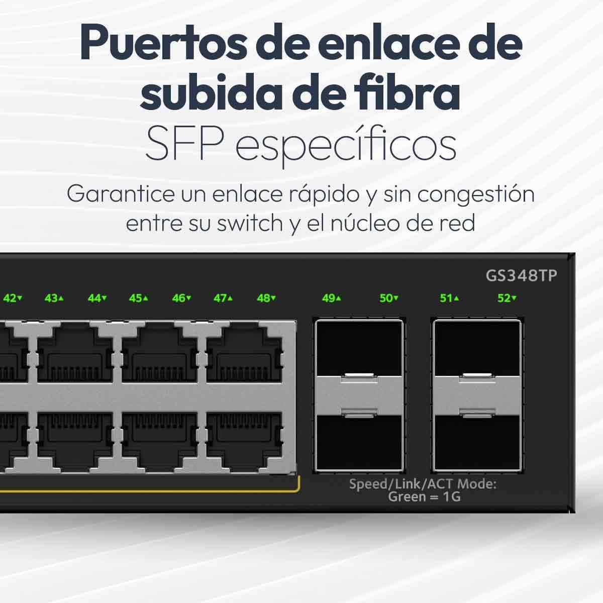 NETGEAR Smart Managed Essentials 52-Port Gigabit Ethernet S350 Series PoE+ Switch - 48 x 1G PoE+ at 380W, 4 x 1G Dedicated SFP - Desktop or Rack Support (GS324TPv2)