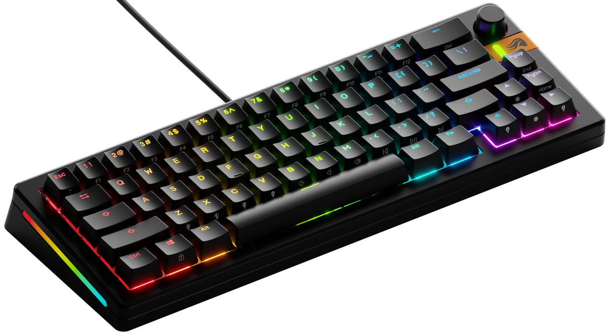 Glorious Gaming GMMK 3 HE Med dynamiska avtryckare, Hall Effect, 8K uppdateringsfrekvens, MX- Och magnetbrytare, 65% kompakt, modulärt packningssystem, doubleshot PBT-tangenter, USA QWERTY - Svart