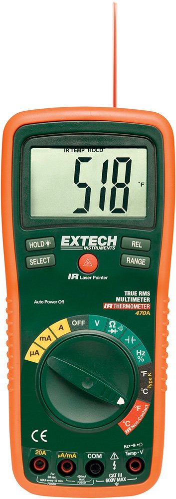 Extech ex470 a True RMS multímetro y termómetro de infrarrojos – verde