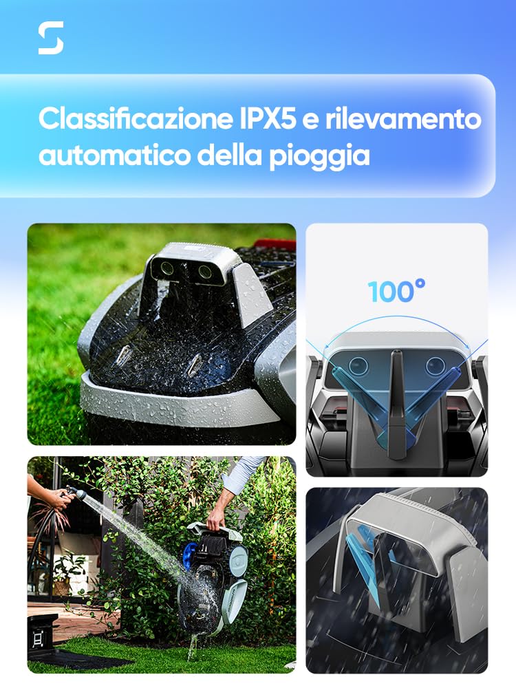 Sunseeker V3 Robot cortacésped inalámbrico 600㎡, Robot cortacésped con función de Corte de un Solo Clic, Robot cortacésped Visual basado en IA con prevención de obstáculos Inteligente, Pendiente del